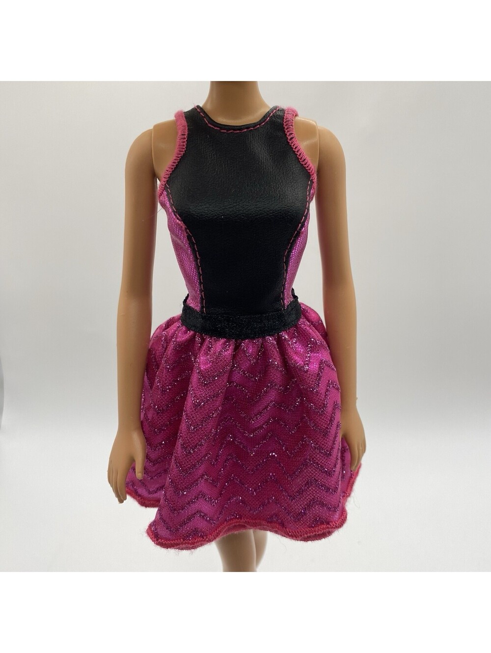 Barbie Clothes- Endless Curls Party Dress #604 Pink& Black B2